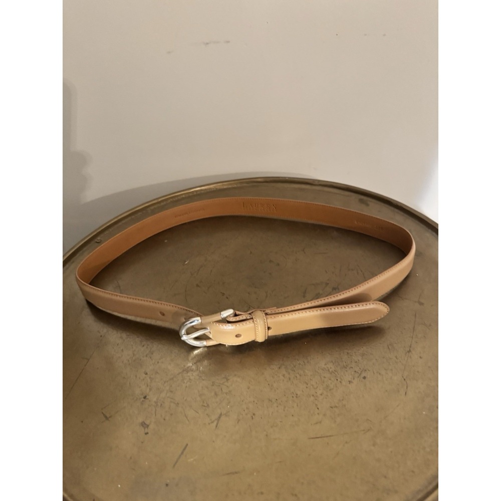 Ralph Lauren Tan Italian Leather Belt Large 40" Women's Dress Classy Business